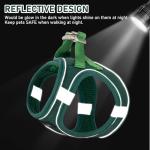 GAMUDA Small Pet Harness Collar and Leash Set, Step in No Chock No Pull Linen Fabric Soft Mesh Dog Vest Harnesses Reflective for Dogs Puppy Cats Kitten Rabbit (Green, S)