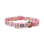Olahibi Dog Collar and Leash Set, Lily Floral Pattern, Polyester Material, 5ft Leash, for Small Dogs.(S, Pink Lily)