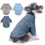 GYALAPERI Dog Sweater, 3 Pack Dog Sweaters for Small Dogs Girl Boy, Ultra Soft Warm Puppy Clothes Dog Coat for Winter (Gray+Azure+Navy, Small)