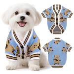 XGDMEIL Small Dog Sweaters Cute Bear Knitted Dog Cardigans Clothes for Small Medium Dogs Soft Pet Puppy Cat Knitting Outfits Fall Winter Warm Boy Girl Dogs Knitwear Coat Apparel（Blue,X-Small）