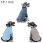 GYALAPERI Dog Sweater, 3 Pack Dog Sweaters for Small Dogs Girl Boy, Ultra Soft Warm Puppy Clothes Dog Coat for Winter (Gray+Azure+Navy, Small)