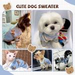 XGDMEIL Small Dog Sweaters Cute Bear Knitted Dog Cardigans Clothes for Small Medium Dogs Soft Pet Puppy Cat Knitting Outfits Fall Winter Warm Boy Girl Dogs Knitwear Coat Apparel（Blue,X-Small）