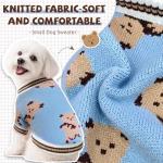 XGDMEIL Small Dog Sweaters Cute Bear Knitted Dog Cardigans Clothes for Small Medium Dogs Soft Pet Puppy Cat Knitting Outfits Fall Winter Warm Boy Girl Dogs Knitwear Coat Apparel（Blue,X-Small）