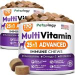 (2 Pack) Dog Multivitamin Chewable - 340 Chews - Dog Vitamins and Supplements with Glucosamine - Hip & Joint, Pet Immune Support, Gut & Heart Health - Senior & Puppy Multivitamin Pet Supplement