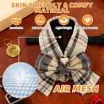 KOOLTAIL Small Dog Harness and Leash Set,Step in No Pull&Choke Soft Mesh Padded Adjustable Pet Vest Harness with Bowtie for Extra-Samll Medium Dogs and Cats,Cute Harnesses for XS S Puppy Beige S