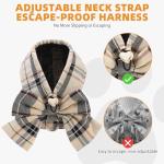 KOOLTAIL Small Dog Harness and Leash Set,Step in No Pull&Choke Soft Mesh Padded Adjustable Pet Vest Harness with Bowtie for Extra-Samll Medium Dogs and Cats,Cute Harnesses for XS S Puppy Beige S