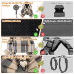 KOOLTAIL Small Dog Harness and Leash Set,Step in No Pull&Choke Soft Mesh Padded Adjustable Pet Vest Harness with Bowtie for Extra-Samll Medium Dogs and Cats,Cute Harnesses for XS S Puppy Beige S