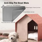 Silicone Pet Feeding Mats, 21"x15" Non-Silp Cat Dog Food Mat for Floors Waterproof, Placemats for Cats and Dogs Water Bowl, BPA Free Pet Feeding Supplies with Raised Edge Easy to Clean (Gray, Large)