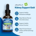Pet Wellbeing Kidney Support Gold for Cats - Supports Normal Kidney Function & Detox, Healthy Hydration & Energy with Rehmannia & Dong Quai - NASC Certified & Vet-Formulated - 2 oz Liquid Formula