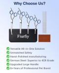 Fiurfiy 6-in-1 Dog Grooming Scissors - Professional Stainless Steel Hair Cutting Kit with Safety Rounded Tips, Ergonomic Soft-Grip Handles for Small & Large Dogs, Cats