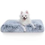 Vonabem Small Dog Bed Crate Pad 24 inch, Washable Puppy Bed, Soft Plush Pet Crate Beds, Anti-Slip Cat Bed, Dog Mats for Sleeping, Kennel Pad Grey