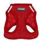 Best Pet Supplies Voyager Step-in Air Harness - All Weather Mesh, Reflective, No Pull Harness for Dogs, Cats - Secure with Hook & Loop Fastener, Buckle, Double D-Rings - Red, M