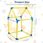 Lonepetu Puppy Play Gym with 8 Hanging Toys, Indoor Jungle Gym Toys for Small Dogs with PVC Frame, Interactive Puppy Toy with Bungee Straps for Entertainment Funny Teething and Mental