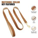 Beirui Soft Padded PU Leather Dog Collar and Leash Set, Durable Dog Leash and Collar Set with Metal Buckle, Breathable Pet Collars with 4FT Leash for Small Dogs（Brown, Neck 11-15"