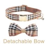 Yizepet Dog Collar and Leash with Bow Tie - Adjustable pet Collar for Dogs with Metal Buckle Collar, Stylish Pattern for Small Medium or Large Boy and Girl Dog and Cat