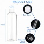 AskBed 4 Pack 3.4 Oz (100ml) Clear Plastic Shot Bottles with caps - Travel Bottles for Health, Immunity, Wellness, Samples - Perfect for Ginger Juice & Personal Care on the Go