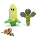 CT SUN Plush Corn & Broccoli Dog Toy Set – Squeaky Plush Teeth-Cleaning Toys with Realistic Texture, Cute Interactive Tug Toys for Dogs