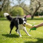 CT SUN Plush Corn & Broccoli Dog Toy Set – Squeaky Plush Teeth-Cleaning Toys with Realistic Texture, Cute Interactive Tug Toys for Dogs