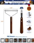 Extra Large 2-Sided Undercoat Rake for Dogs & Cats, Dog Brush for Shedding Remove Mats, Dematting Comb, Safe&Gentle Grooming Brush for German Shepherds Medium to Long-Haired Pets,Premium Wooden Handle