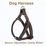 FVQFVQ Dog Collar Harness and Leash-Adjustable and No Pull pet Harness for Dogs with Plastic Buckle, Stylish Pattern for Small Medium or Large Boy and Girl Dog