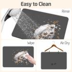 Pet Feeding Mats-Absorbent Dog Mat for Food and Water Bowl, Dog Accessories Pet Supplies, Quick Dry No Stains Water Dispenser Mat for Pet, Non-Slip Bowl mat for Messy Drinkers