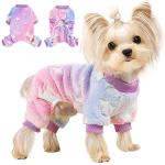 Dog Sweaters for Small Dogs Winter Pet Clothes Puppy Clothes Boy Girl Fleece Dog Pajamas Jumpsuits Doggie Outfits for Chihuahua Yorkie Cat Apparel (Star Pink, XXX-Small)