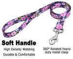 Mihqy Dog Collar and Leash Set with Bohemia Floral Tribal Geometric Patterns - Soft Ethnic Style Collar Adjustable for Small Medium Large Dogs(Pink Floral Set,XS)