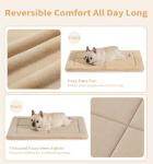 MADE 4 PETS Dog Crate Pad Bed for Small Dogs, Washable & Reversible, Anti-Slip Kennel Mat for Cozy Sleeping, Soft Fluffy Dog Bed for Indoor & Outdoor Use, 24"x18", Khaki