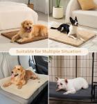 MADE 4 PETS Dog Crate Pad Bed for Small Dogs, Washable & Reversible, Anti-Slip Kennel Mat for Cozy Sleeping, Soft Fluffy Dog Bed for Indoor & Outdoor Use, 24"x18", Khaki