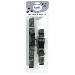 Luvable Friends Unisex Pet Collar and Leash Set, Camo, Medium