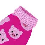 CuteBone Dog Sweater for Medium Large Dogs Pink Pig Knit Puppy Sweater Turtleneck Pet Winter Clothes Cat Apparel with Leash Hole
