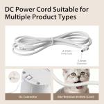 Power Cord for Automatic Pet Feeder, Original Braided Anti-bite Design, Spare Replacement Available, 5V 1A Power Supply Cord, Compatible with Home Products and Other Smart Timed Feeder