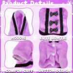 Winter Dog Dress for Small Dogs Girl Puppy Sweater Dog Sweaters Fleece Warm Puppy Dresses with Leash Hole Cute Pink Clothes Bowtie Chihuahua Sweaters Pet Doggie Oufit (Purple, Small)