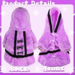 Winter Dog Dress for Small Dogs Girl Puppy Sweater Dog Sweaters Fleece Warm Puppy Dresses with Leash Hole Cute Pink Clothes Bowtie Chihuahua Sweaters Pet Doggie Oufit (Purple, Small)