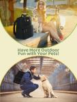 Dog Travel Bag, 25L Airline Approved Dog Travel Backpack for Pet Travel Accessories with 2 Food Storage Containers, 2 Foldable Bowls for Short Trips, Black