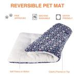 Mora Pets Dog Bed Crate Pad Ultra Soft Pet Bed with Cute Star Print Washable Crate Mat for Large Medium Small Dogs Reversible Fleece Dog Crate Kennel Mat Cat Bed Liner 23 x 18 inch Dark Blue