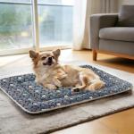 Mora Pets Dog Bed Crate Pad Ultra Soft Pet Bed with Cute Star Print Washable Crate Mat for Large Medium Small Dogs Reversible Fleece Dog Crate Kennel Mat Cat Bed Liner 23 x 18 inch Dark Blue