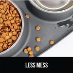 GORILLA GRIP Feeding Mat Set, Patent Pending 100% Waterproof BPA Free Silicone, Stainless Steel Cat and Dog Bowls, Slip Resistant, High Edges Catch Water Food, US Designed Pet Accessories, 2 Cup Gray