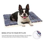 Mora Pets Dog Bed Crate Pad Ultra Soft Pet Bed with Cute Star Print Washable Crate Mat for Large Medium Small Dogs Reversible Fleece Dog Crate Kennel Mat Cat Bed Liner 23 x 18 inch Dark Blue