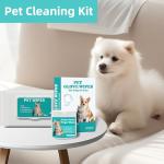 LEOARWE Pet Wipes 3-in-1 Kit for Dogs & Cats - Pet Cleaning Gloves, Ear Cleaner Finger Wipes & Body Wipes, Hypoallergenic Thickened Formula, Deodorizing & Rinse-Free for Grooming Travel