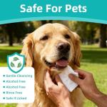 LEOARWE Pet Wipes 3-in-1 Kit for Dogs & Cats - Pet Cleaning Gloves, Ear Cleaner Finger Wipes & Body Wipes, Hypoallergenic Thickened Formula, Deodorizing & Rinse-Free for Grooming Travel