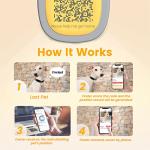 Pawaii Silent Silicone Dog ID Tag, Modifiable Pet Online Profile and Emergency Contacts, Scan QR for Instant Location Alerts, 1 Pack (Yellow)