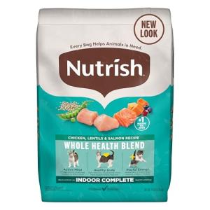 Nutrish Indoor Complete Premium Natural Dry Cat Food, Chicken with Lentils & Salmon Recipe, 14 Pounds (Packaging May Vary)