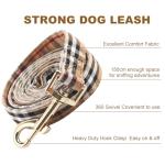 NISIYE Cute Plaid Dog Collar Harness and Leash with Safety Buckle - Adjustable and No Pull Comfortable Dog Collars for Small Puppy, Stylish Durable Gift for Boy Girl Pets