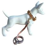 NISIYE Cute Plaid Dog Collar Harness and Leash with Safety Buckle - Adjustable and No Pull Comfortable Dog Collars for Small Puppy, Stylish Durable Gift for Boy Girl Pets