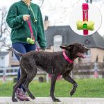 azuza Nylon Dog Collar and Leash Set, Strong & Durable Basic Style Leash and Collar with ID Tag Ring, Available in Multiple Lengths for Puppy and Small Dogs, Hot Pink,XS