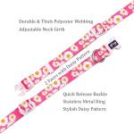 Olahibi Dog Collar and Leash Set, Cute Pink Daisy Pattern, Polyester Material, 5ft Leash, for Small Dogs.(Small, Pink Daisy)