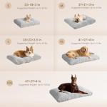EHEYCIGA Washable Dog Crate Bed for Large Dogs, Fluffy Pet Kennel Pad Reversible for Doggie and Cats, Plush Faux Fur Pet Sleeping Mattress Mat, 35" x 23"x 3.5", Grey