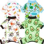 4 Pack Soft Summer Dog Pajamas for Pets