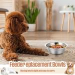 Zhehao 30 Pcs Stainless Steel Dog Bowls Bulk Metal Dog Food and Water Container Replacement Lightweight Pet Bowl for Cage Kennel and Crate(16 oz)